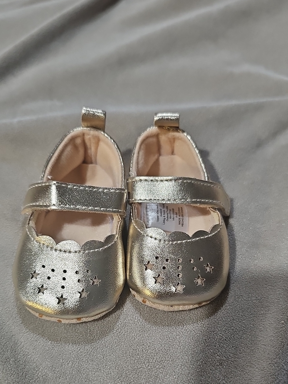 Girls' Metallic Gold Star Mary Jane Shoes - Baby/Toddler